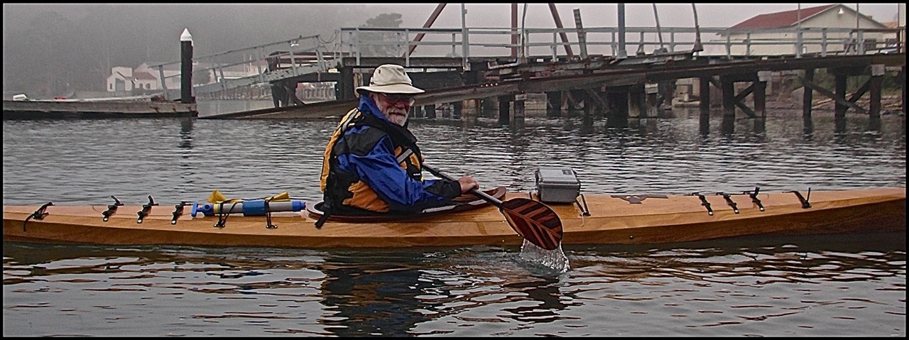 John Lockwood Paddling a Pygmy Kayak