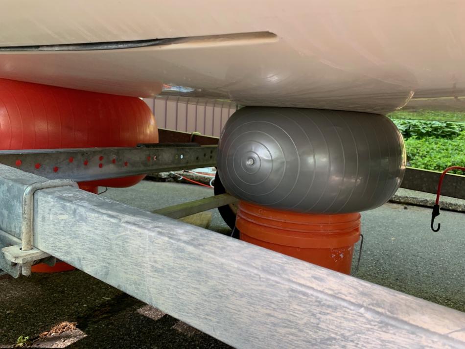 Exercise balls to press on hull
